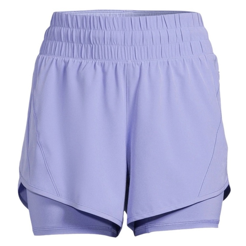 High Rise Running Shorts with Spandex Liner - Size Large